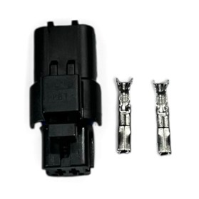 Connecteur delphi 2 voies noir + cosses