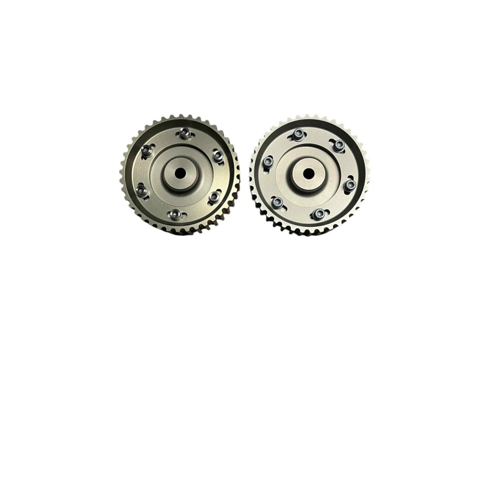 x2 poulies réglables megane maxi pour arbres a cames longueur standard avec cible pour capteur phasage ( entre vis n1 et n2 )