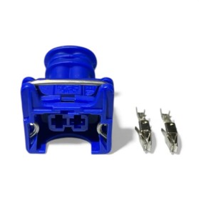 Connecteur AMP bleu 2 voies + cosses