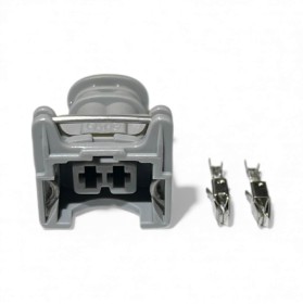 Connecteur AMP gris 2 voies + cosses